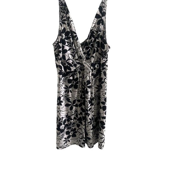 Linea Donatella Women's Floral Mini Dress Black/White Size M - Picture 1 of 3